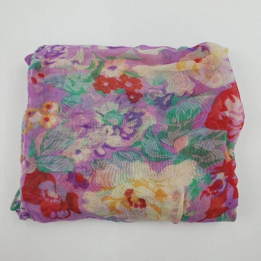Candies‎ Womens Purple Floral Infinity Fashion Scarf One Size Fall Spring Winter